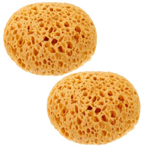 Textur Schwamm zum Malen für Trockenbau Reparatur, 2 Stück Gelb | Sponge Material, Dekorative Strukturen, Selbstgemacht Geeignet, 11,5x10x6,5cm, für Wandgestaltung und Putz