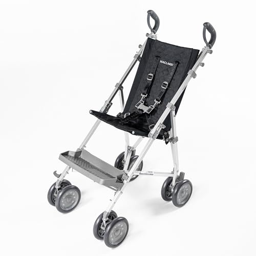 Poussette Maclaren Major Elite pour personnes en situation de handicap avec ensemble d’accessoires * Poussette pour enfants à besoins spécifiques jusqu’à 50 kg * Pliage type parapluie * (Noir)