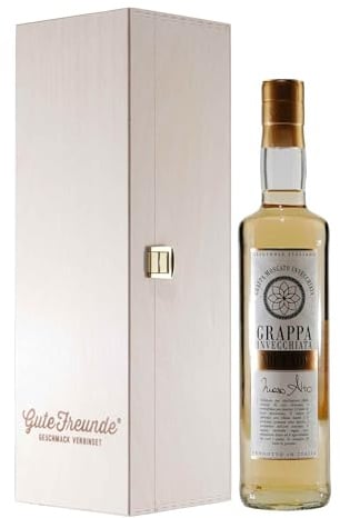 Maso Alto Grappa Moscato Invecchiata mit Geschenk-Holzkiste