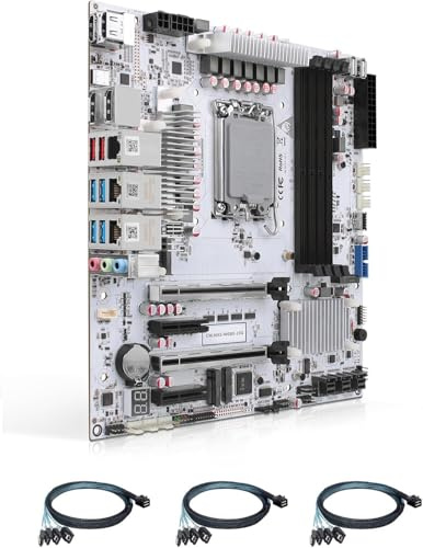 W680 12-Bay NAS Server M-ATX Motherboard (LGA1700, 12. / 13. / 14. Generation), 4 x U-DIMM DDR5 MAX 4 x 32 GB, 3 x M.2 NVMe, 12 x SATA 3.0, 10G RJ45, PCI-E x16, Type-C 10 Gbit/s, 8K Display