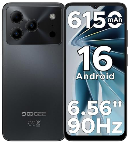 DOOGEESmart Note 56 Mobile Phones, Android 16 Smart Phone, 6150mAh, 8.45mm, 6.56 HD+ 90Hz, 24GB + 64GB/2TB Android Phones, Dual SIM Unlocked Mobile Phone, Face ID, GPS, OTG, FM