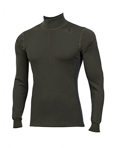 Aclima WarmWool Men's Mock Neck Shirt, Größe:2XL, Farbe:Olive Night/Marengo