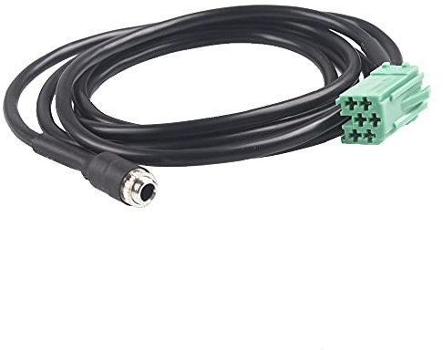 Câble Adaptateur Entrée AUX in Femelle Auxiliaire Audio Stéréo Music Récepteur Compatible avec iPod, iPhone, MP3, Prise Jack 3,5 mm Compatible avec Renault Clio Megane 2005–2012