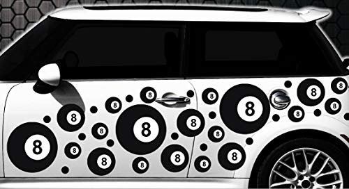 HR-WERBEDESIGN 87-teiliges Billard Kugel, Ball Pool Lucky 8 Billardkugel Aufkleber Eightball V8