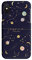 Tirita Personalised Initials Custom Hard Phone Case Compatible with iPhone Xr PRINTED GLITTER, NOT REAL GLITTER Space Stars Moon Planets Navy Blue Constellation