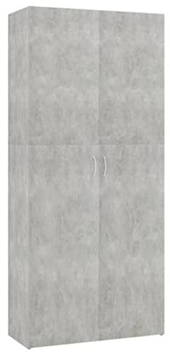 vidaXL Scarpiera Alta con Ante e Ripiani Elegante Pratica Arredo Corridoio Armadietto Scarpe Scaffale Portascarpe Grigio Cemento in Truciolato