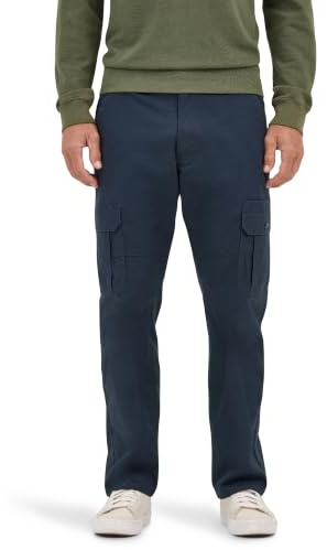 Wrangler Authentics Men's Relaxed Fit Stretch Cargo Pant Casual, Navy, 44W x 30L