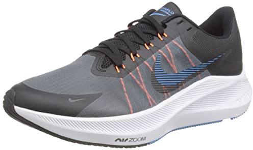 NIKE Zoom Winflo 5 Run Shield, Men's Running Shoes, Dk Smoke Grey Black Coast Total Orange White, 7.5 UK