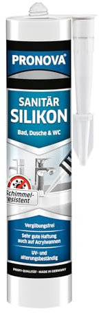 Sanitär Silikon - schimmelresistent für Dusche und Bad, lösungsmittelfrei 300ml Kartusche (1, Bambus)
