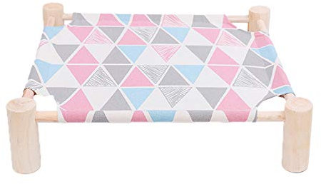 Cama para Gatos Hamaca Elevada para Perros Cama para Gatos Casa para Dormir de Lona Duradera Asiento para Mascotas de Pino para Interiores Al Aire Libre Pequeños Gatos Medianos