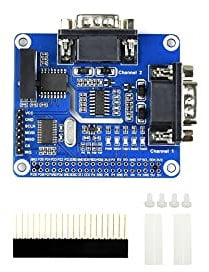 Waveshare 2-Channel(2-CH) Isolated RS232 Expansion HAT for Raspberry Pi, SC16IS752+SP3232 Solution Converts SPI to RS232 with Multi Onboard Protection Circuits Data Rate up to 921600bps