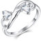 Starchenie Unendlichkeit Ring, 925 Sterling Silber Doppelherz Zirkonia Verlobungsring für Damen