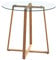 FURNITABLE Esstisch Glas Runder Küchentisch Skandinavisch Couchtisch Klein Tisch Metallbeine Eichenfinish Gummi Untersetzer, HxD: 75 x 80 cm