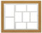 Oak Frame 20x16' Multi Aperture Picture Frame with White Mount to fit (x2) 7x5' (7x) 6x4' Photos with Perspex Sheet - Wall Mountable Landscape or Portrait