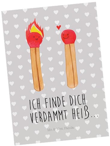 Mr. & Mrs. Panda Postkarte Streichhölzer - Geschenk, Liebesbeweis, Ansichtskarten, Einladung Geburtstag, Liebesgeschenk, Ehefrau, Partner,