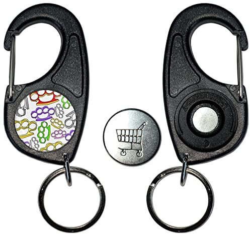 BadgeBeast.co.uk Knuckle Duster Pattern - Carabiner £1/€1 Shopping token Key Ring