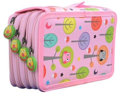  SANON Federmäppchen, Mäppchen Mit 4 Ebenen, 72 Fächern Mäppchen Mädchen Mit Reißverschluss Für Buntstifte, Mäppchen Federtasche Jungen Teenager, Rose