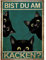 FiveMileBro Bist du am Katchen Katze Bild Poste, Lustiger Spruch poster Toilette Deko, Bathroom Toilet WC Decoration (schwarze Katze, 20cmx30cm)