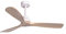 Ventilador de techo de madera natural, para exterior ip44, Nati, motor DC mando a distancia, sin luz, claro