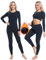 INNERSY sous-vêtements Thermiques Femme Haut Thermique Manches Longues Legging sous Vetement Ski (M, Bleu Foncé)