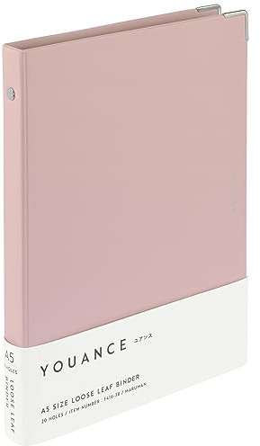 Maruman Yuance F416-38 Classeur 20 trous Rose clair Format A5