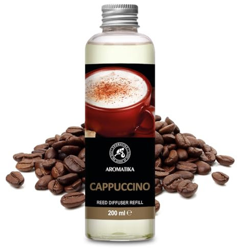 Raumduft Nachfüllflasche Cappuccino 200ml - Nachfüller für Duftdiffusor - Reed Diffuser Refill - Raumbeduftung - Zimmerduft - Diffuser Nachfüllen - Raumluft - Haus Parfüm - Duftaroma