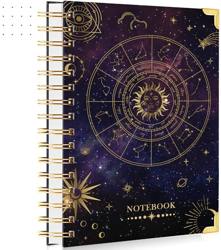 FOCUS DAY A5 Spiral Dotted Notebook, Dot Bullet Journal for Women, Starry Sky Divination Cover, Gifts for Women Girls, 240 Pages 100GSM Thick Paper, 5.8 x 8.4 Inches