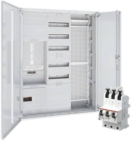 WITTKOWARE Komplett-Zählerschrank, 1x 3-Punkt Zählerplatz, Verteilerfeld mit APZ, Mediafeld, mit Hauptsicherungsautomat (SLS) 35A