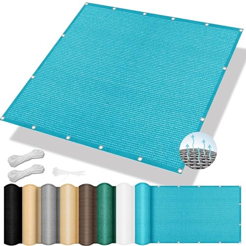 Voile d'ombrage Toile Ombrage 160 x 260 cm, 98% UV résistant et Respirant Le Vent, Brise-Vue Balcon Balcon paravent bâche, Voile d'ombrage Carrée, pour Pergola, Extérieur, Bleu Ciel
