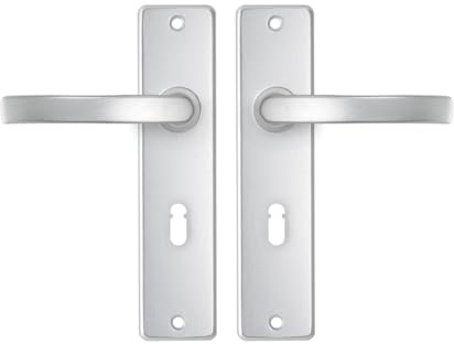 AXA Türbeschläge set - Edge Basic Blok - Türklinken Innentüren mit Langschild - Mit Schlüsselloch - Aluminium - SL55