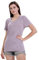 woolcano Women's Merino Wool V Neck Base Layer, Lightweight, Breathable Short Sleeve T Shirt Violet XS