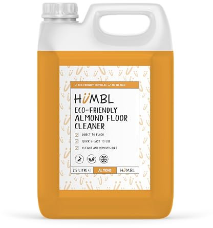 Humbl - Eco Floor Cleaner Liquid Refill - Almond Scented Multi Purpose Hard Floor Surface Cleaner for Laminate, Tile, Wood & More - 100% Vegan & Cruelty Free Disinfectant - 2.5 Litre