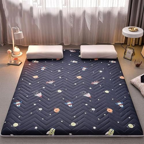 Japanische Futon-Matratze, verdickte Milch-Fleece-Matratze, Winterwärme, weiches Schlafkissen mit elastischen Bändern, gesteppt, atmungsaktiv, dicke Matratze (Farbe: B, Größe: 90 x 200 cm)