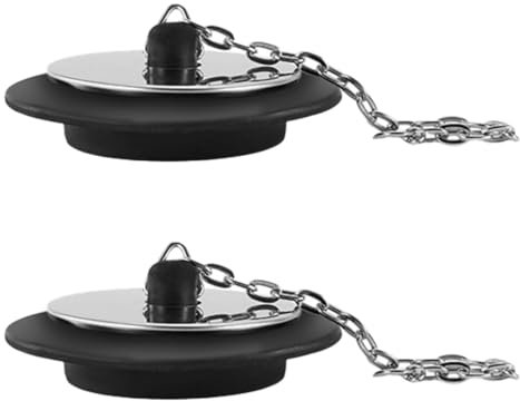 VYIBPDY tappo lavandino,2 Pezzi Tappo per lavello In Gomma Con catena,Vasca da Bagno Tappo per lavello, Tappo Universale Scarico lavandino, per Vasca da Bagno, Cucina e Bagno
