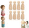 ZWWOGE 8 figurines en bois à peindre et bricoler - Figurines de jeu en bois - Figurines familiales - Poupées à peindre - Cônes en bois pour Noël, mariage, anniversaire
