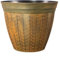 Orange Panelled Plant Pot 30cm, 12inch Round 10.5L Garden Indoor Outdoor Planter Cover Drainage Holes, Weather, Frost Proof Rust Effect (1)