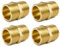 COSBERY Doppelnippel 1 Zoll, 4 Stück Messing Außengewinde (Ø 32,5mm), Doppelnippel Sechskant G1 AG/AG, Robust und Rostfrei, Messing Gewindefitting Fittings für Trinkwasser Geeignet, Wasserrohr