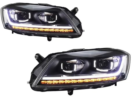 Scheinwerfer Rechts Beifahrerseite Kompatibel Mit VW Für Passat EU B7 2012–2016 Stil Voll-DRL-Autoscheinwerfer-Montagesignal Autozubehör Modifizierte Lampe Halogenscheinwerfer