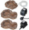 Gartenbrunnen Brunnen Bachlauf Quellbach II mit Led-Licht, 230v Zierbrunnen Vogelbad Wasserfall Gartenleuchte Teichpumpe - Springbrunnen Wasserspiel für Garten, Gartenteich, Terrasse, Teich
