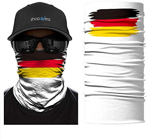 ShopINess Unisex Erwachsene Multifunktions Schlauchschal Halswärmer Neckwarmer Flaggen-Stil Fußball Weltmeisterschaft (Deutschland)