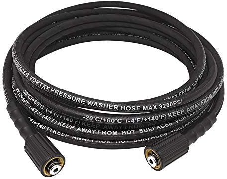 Vortxx 1/4 x 30FT Heavy Duty Pressure Washer Hose,M22-14mm, 3200 PSI, Steel Wire Braided & Synthetic Rubber Jacket, Kink Resistant, Double O-Ring