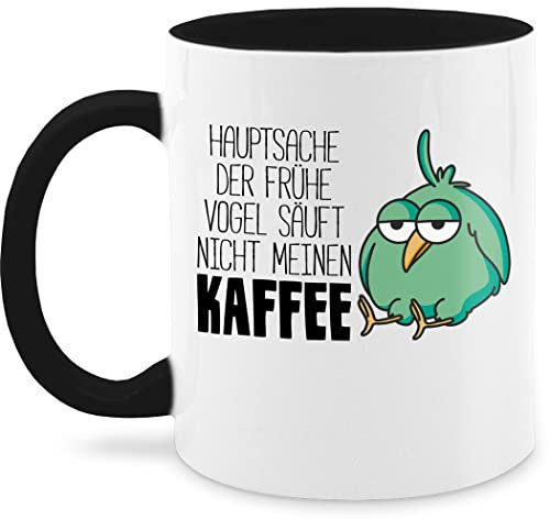 Tasse Tassen 325ml - Statement Sprüche - Hauptsache der frühe Vogel säuft nicht meinen Kaffee - 325 ml - Schwarz - vogeltasse spruchtasse sarkasmus böse mug kaffeetasse mit spruch spruchtassen
