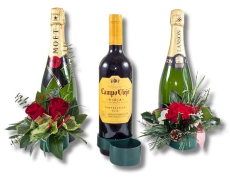 Bloomie BOTTLE CLIP FOR BOUQUET FLOWER ARRANGEMENTS, 5pcs – Living Vase for Bottles – Made from 99% Recycled Material – Fits Any Standard Bottle – Perfect for Weddings, Gifts, and Table Décor