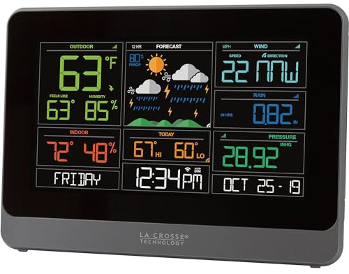 La Crosse Technology C83100-INT - Stazione meteo professionale WiFi, colore: Nero