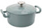 Sitram COCOTTE Sitrabella ronde en fonte émaillée 2,5 litres - Extérieur bleu argile et intérieur blanc - toutes sources de chaleur y compris induction et four - 711981