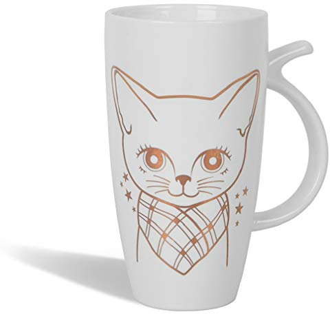 Taza de café grande de cerámica blanca de 20 onzas