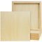 Belle Vous Unfinished Wooden Canvas Painting Boards (5 Pack) - 25 x 25cm / 10 x 10 Inches - Deep Natural Basswood Panel - Mixed Media Cradle Panels for Encaustic Art, Paint Pouring & Crafts