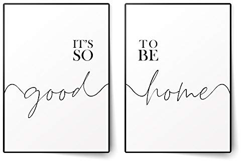 BLCKART Premium Poster Set It's So Good To Be It's So Good To Be Home | Stilvolle Poster Wohnzimmer Schlafzimmer Deko | ohne Rahmen (Good to be Home I, A3)