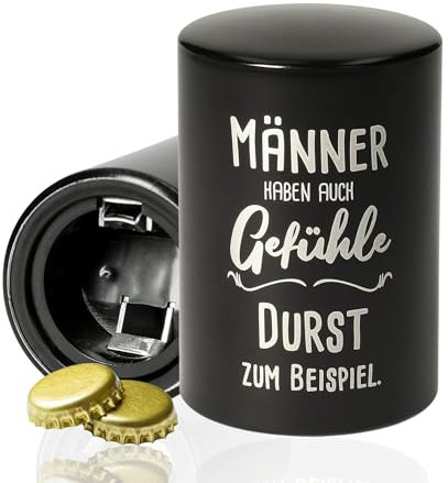 Flaschenöffner personalisiert mit Spruch - Bieröffner mit Push & Pull Funktion - Geschenk zum Geburtstag für Papa, Mann & Freund - Bier Zubehör als lustige Geschenkidee für Männer