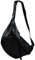 SH Leder echt Leder Damen Unisex Brusttasche für Festival Reise XXL Gross Hüfttasche Crossbody Bag Stylish Frauen Ledertasche 49x28cm Daniela G768 (Schwarz Metallic)